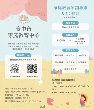 家庭教育諮詢專線宣導卡